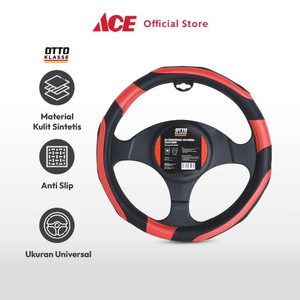 Ace - Otto Klasse Sarung Stir Mobil Grip - Hitam/Merah