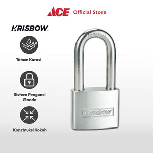 Ace - Krisbow 5 Cm Gembok Stainless Steel Long Shackle - Silver