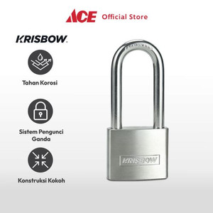 Ace - Krisbow 5 Cm Gembok Stainless Steel Brass Cylinder Long Shackle