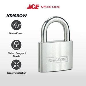 Ace - Krisbow 6.3 Cm Gembok Stainless Steel Brass Cylinder - Silver