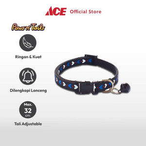 Ace - Paws N Tali Kalung Kucing Print Love - Hitam