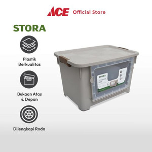 Ace - Stora 52X37X33 Cm Kotak Penyimpanan Dengan Roda - Krem Beige