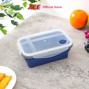 Ace - Ataru 1.2 Ltr Wadah Makanan Silikon - Abu-Abu/Biru Navy