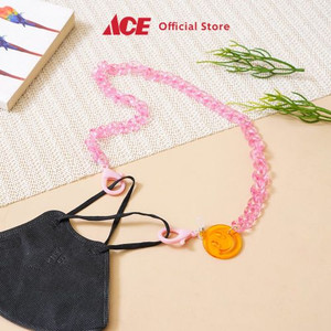 Ace - Ataru Tali Masker Plastik Smiley - Pink