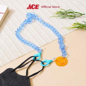 Ace - Ataru Tali Masker Plastik Smiley - Biru