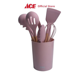 Ace - Ataru Set 9 Pcs Peralatan Masak Silikon - Pink