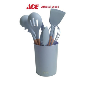 Ace - Ataru Set 9 Pcs Alat Masak Silikon - Biru Dusty