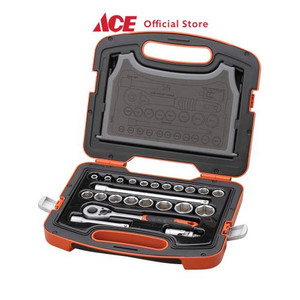 Ace - Tactix Set Kunci Sok Sq1/2 Inci 8-14 Mm 23 Pcs