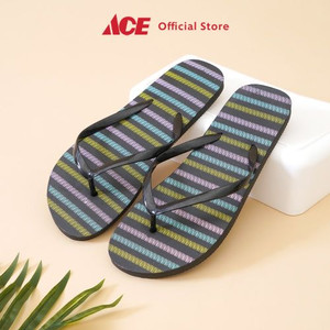 Ace - Ataru Ukuran 40 Sandal Wanita Stirpe Flip Flop - Hitam