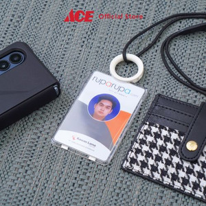 Ace - Ataru Holder Id Card Clear Dengan Ring Clip - Putih