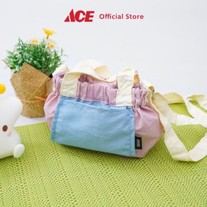 Ace - Ataru Tas Selempang Lipat Nylon - Pink/Putih/Biru