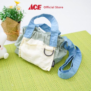 Ace - Ataru Tas Selempang Lipat Nylon - Hijau/Putih/Biru