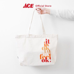 Ace - Ataru Wide Tote Bag Quotes - Ivory