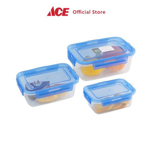 Ace - Komax Set 3 Pcs Wadah Makanan Rectangular