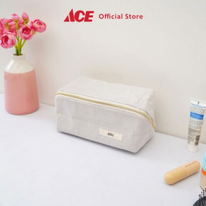 Ace - Ataru Pouch Kosmetik Chevron Extendable - Putih