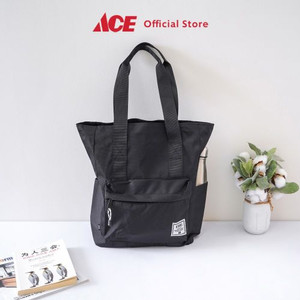 Ace - Ataru Tote Bag Canvas Dengan Kantong Depan - Hitam