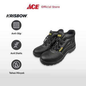 Ace - Krisbow Ukuran 42 Argon Sepatu Pengaman 6 Inci - Hitam