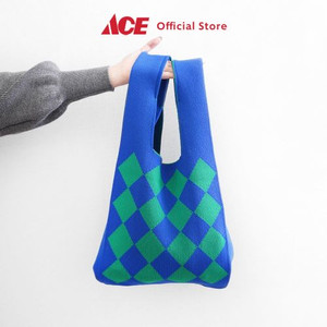 Ace - Ataru Tas Tangan Rajut Diamond - Biru/Hijau