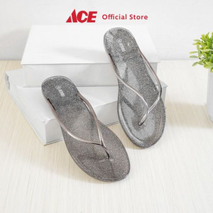 Ace - Ataru Ukuran 37 Sandal Flip Flop Slim Jelly - Titanium