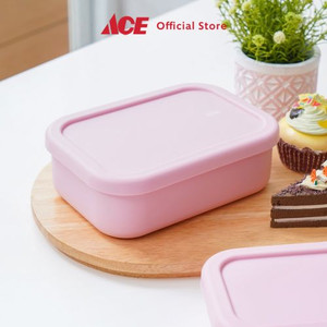 Ace - Ataru 700 Ml Kotak Makan Silikon Rectangle - Pink