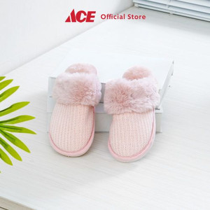 Ace - Ataru Ukuran 38/39 Sandal Rumah Knit Fur - Pink