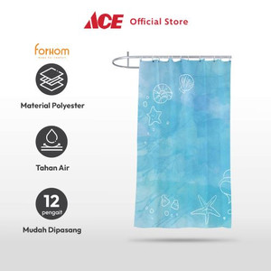 Ace - Forhom 180x180 Cm Tirai Kamar Mandi Dengan C Hooks Seashell