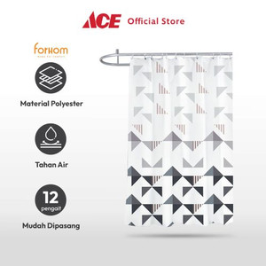 Ace - Forhom 180x180 Cm Tirai Kamar Mandi Dengan Hooks Polygry