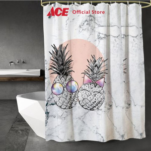 Ace - Forhom 180x180 Cm Tirai Kamar Mandi Dengan C Hooks Pineaple