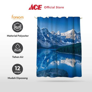 Ace - Forhom 180x180 Cm Tirai Kamar Mandi Dengan Hooks Mountain