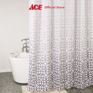 Ace - Forhom 180x200 Cm Tirai Kamar Mandi Dengan Hooks D - Abu-Abu