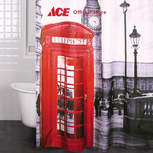 Ace - Forhom 180x200 Cm Tirai Kamar Mandi Dengan Hooks M