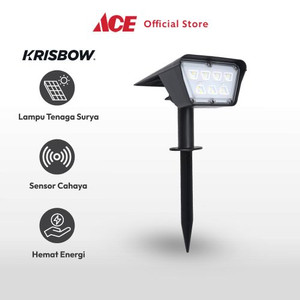 Ace - Krisbow Zura Lampu Sorot Taman Single Solar 1l 200 Lumens 6500k