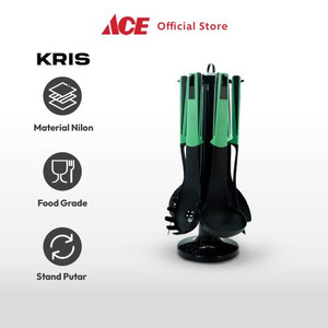 Ace - Kris Set 6 Pcs Peralatan Masak Dengan Rotating Stand - Hijau