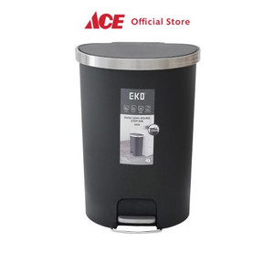 Ace - Eko 55 Ltr Hana Tempat Sampah Pedal Semi Round - Hitam