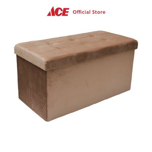 Ace - Stora 38x76 Cm Bangku Ottoman Lipat Velvet - Krem Beige