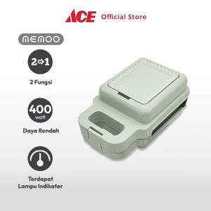 Ace - Memoo Toaster Sandwich & Waffle Maker 2 In 1 - Hijau