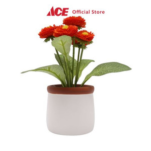 Ace - Arthome 15.2 Cm Bunga Artifisial Chrysanthm Dengan Pot - Orange