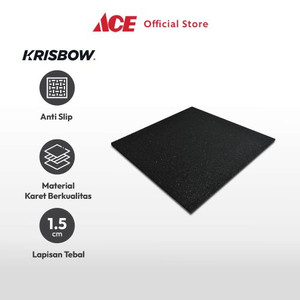 Ace - Krisbow Karpet Karet Gym 50x50 Cm - Hitam