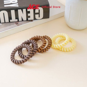 Ace - Ataru Set 6 Pcs Ikat Rambut Spiral - Cokelat Gradasi