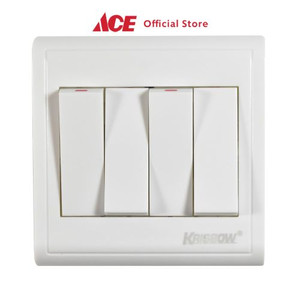 Ace - Krisbow Saklar 4 Gang 1 Way 16a 250v - Putih