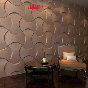 Ace - Arthome Wallpaper 3d Soft Leather Coco Channel - Bronze