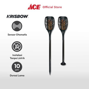 Ace - Krisbow Ardo Lampu Taman Bollard Flame Solar 2 Watt