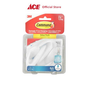 Ace - 3m Set 6 Pcs Gantungan Pakaian Dinding Ukuran M - Putih