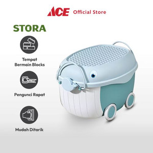 Ace - Stora 45X32X27 Cm Kotak Penyimpanan Dengan Roda Whale - Hijau