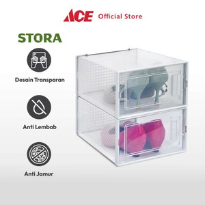 Ace - Stora Set 2 Pcs Kotak Sepatu Wanita - Transparan