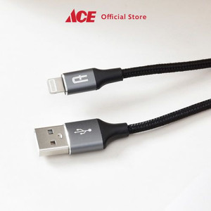 Ace - Ataru Kabel Charger Braided Lightning - Abu-Abu