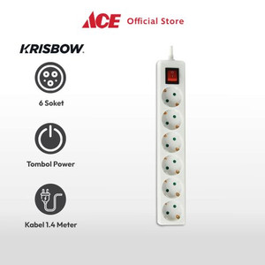 Ace - Krisbow Stop Kontak 6 Soket Kw2-300 - Putih