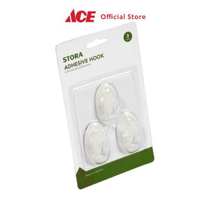 Ace - Stora Set 3 Pcs Gantungan Serbaguna Permanen Oval - Transparan