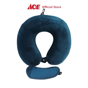 Ace - Passport Bantal Leher Memory Foam & Penutup Mata - Biru