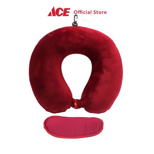 Ace - Passport Bantal Leher Memory Foam & Penutup Mata - Merah